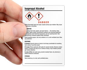 Isopropanol Acid Identification Label