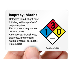 Nfpa Isopropanol Acid Label