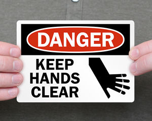 Keep Hands Clear Labels