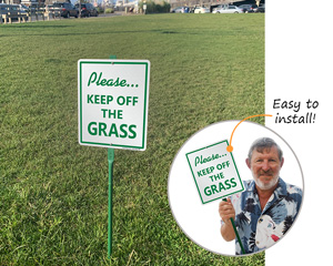 Keep Off Grass Signs