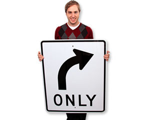 Keep Right Left Signs