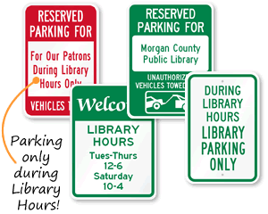 Library Parking Signs
