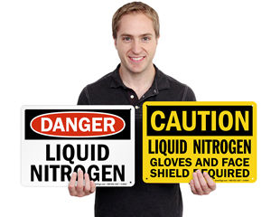 Danger Caution Liquid Nitrogen Sign