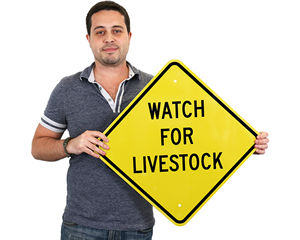 Livestock warning sign