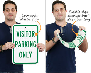 Plastic parking sign