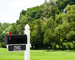 Mailbox address sign