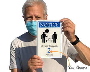 Maximum occupancy sign for an elevator