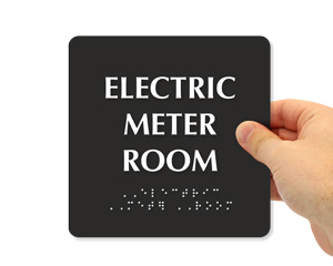 Electric Meter Room Braille Sign