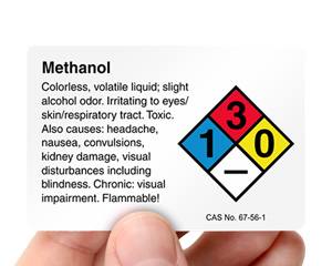 Nfpa Methanol Acid Label