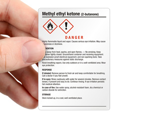 Methyl Ethyl Ketone Identification Label