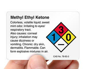 Nfpa Methyl Ethyl Ketone Label