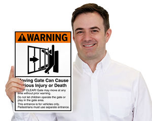 Moving Gate Warning Sign