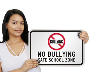 No Bullying School Rules Sign