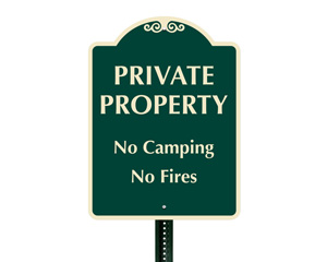 Designer No Camping Sign