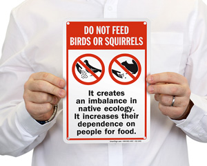 No Feeding Animals Signs