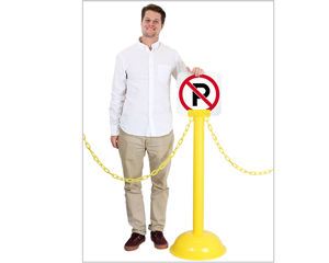 No parking sign on portable stand