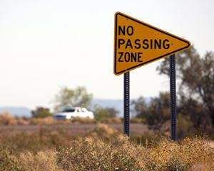 No Passing Zone Signs
