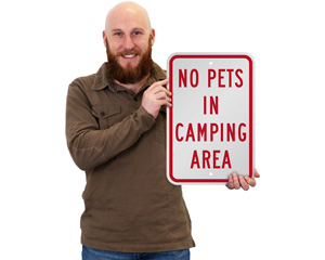 No Pets In Camping Area Sign