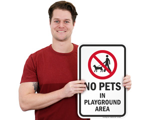 No Pets in Playground Signs