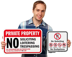 Private Property No Soliciting Signs