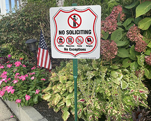 No Soliciting Shield Sign