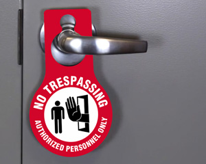 No Trespassing Door Hanger