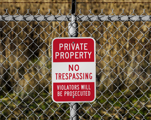 No Trespassing Private Property Sign