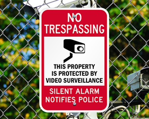 No Trespassing Video Surveillance Signs