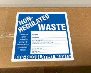 Non Regulated Waste Label