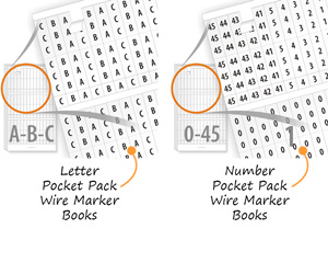 Number and Letter Wire Marker Pocket Packs