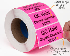 Numbered Labels On A Roll