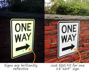 One way signs