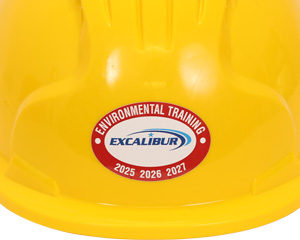 Custom Hard Hat Oval Shaped Sticker