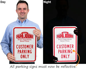 Customer parking sign