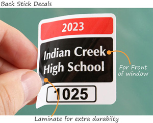 parking sticker for outside of window