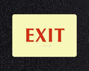 Photoluminescent Braille Sign