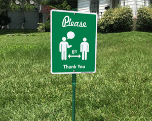 Social Distancing Stake Sign
