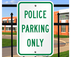 Police Parking Road Sign