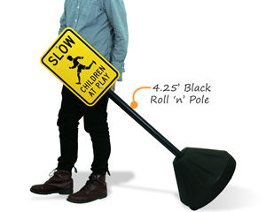 Portable Roll ‘n Pole Sign Base