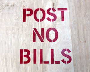 Post No Bills Stencil