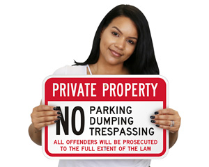 Private Property No Parking Sign