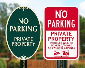 Private Property No Parking Signs