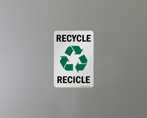 Bilingual Recycle Sign