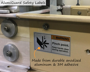 Reflcetive ansi warning safety label