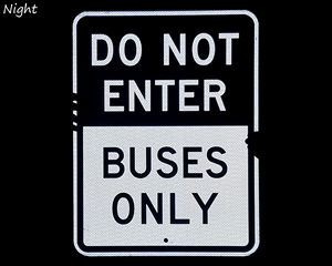 Reflective bus stop sign