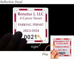 reflective parking permit stickers