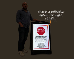 Reflective Social Distancing BigBoss A-Frame Signs
