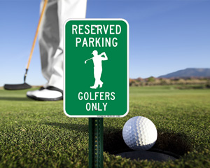 Reserved Parking Golfers Only Sign