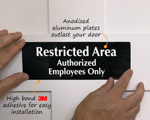 Restricted Area Authorized Employees Only Sign