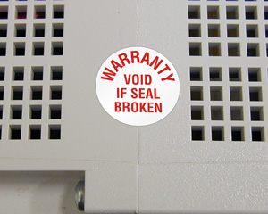 warranty void if seal broken labels